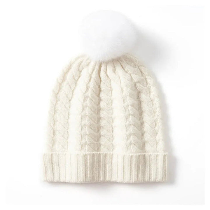Alice Pom Cashmere Cable Knit Beanie Artisio