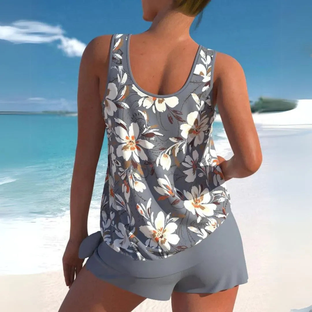 Aloha Floral Tankini Shorts Swim Set