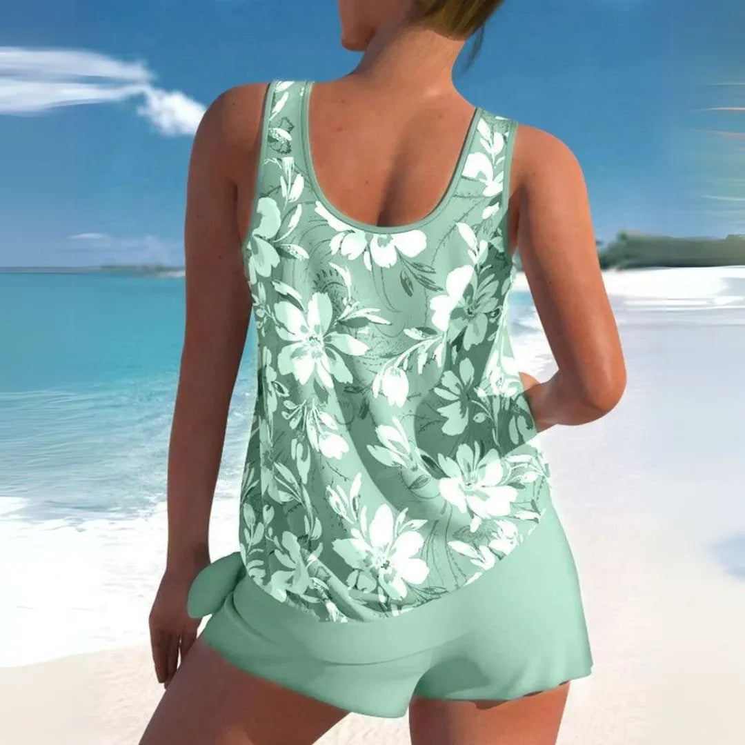 Aloha Floral Tankini Shorts Swim Set