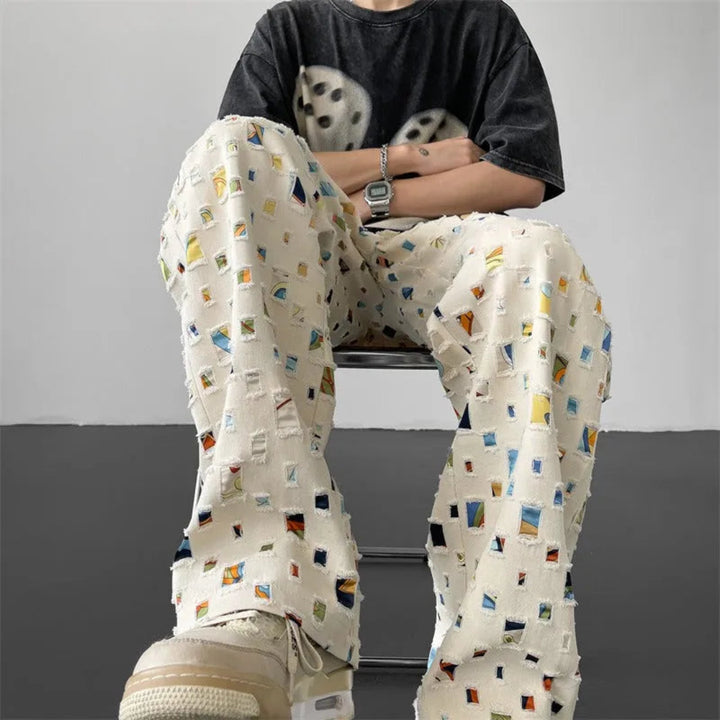 Andrew Geometric Patchwork Pants