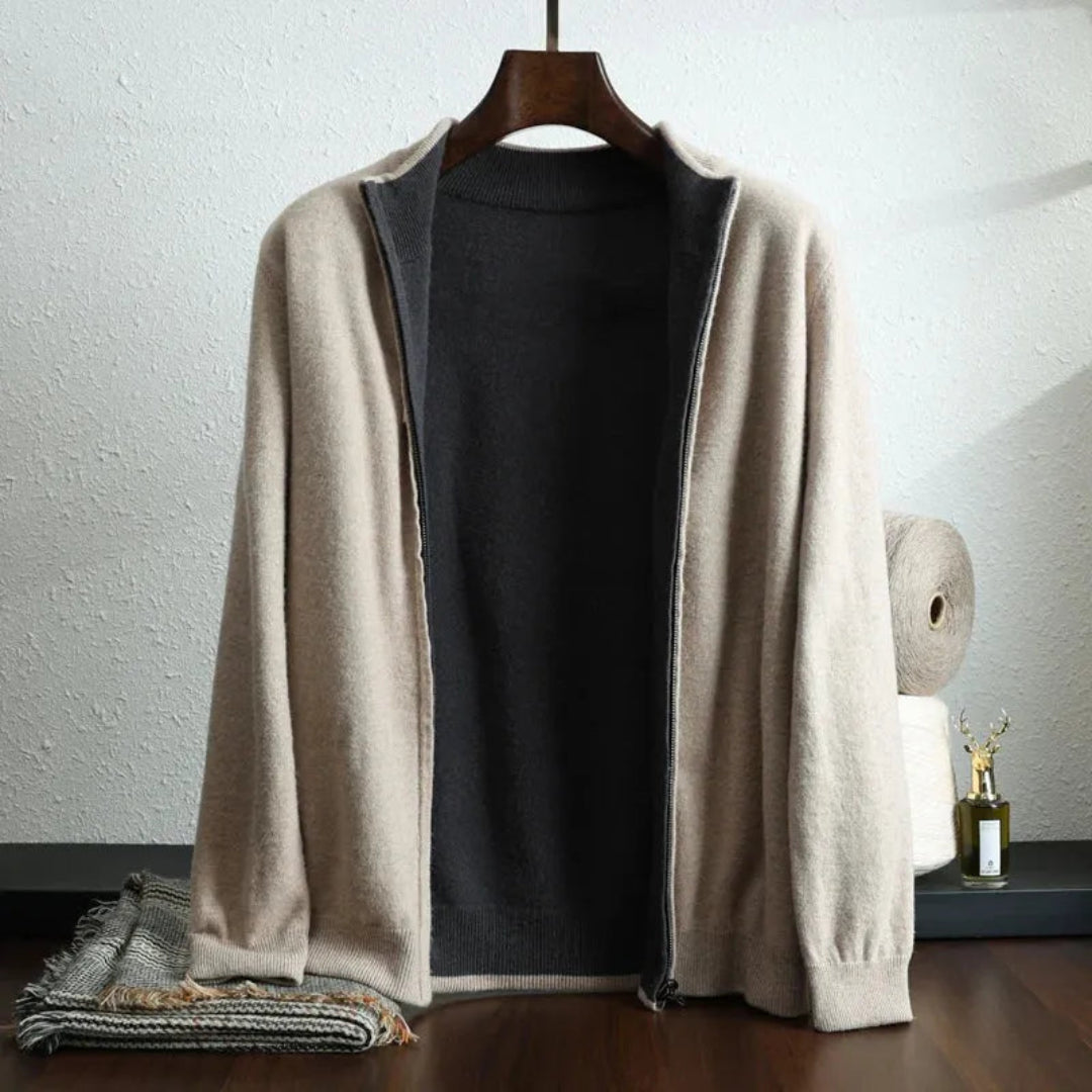 Andrew Wool Zip-Up Cardigan