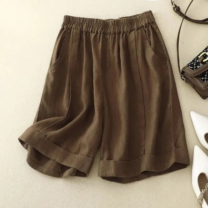 Annette Rolled Hem Linen Shorts
