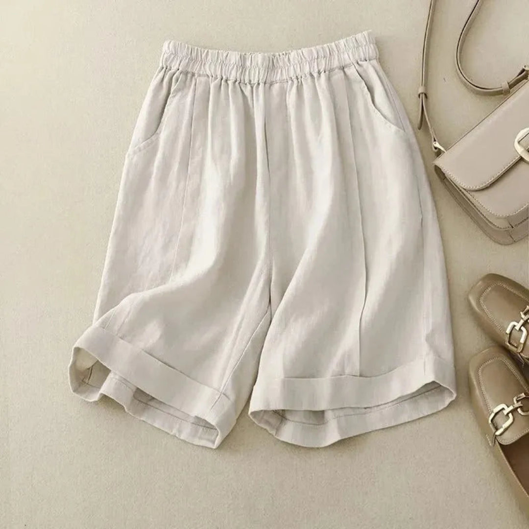 Annette Rolled Hem Linen Shorts