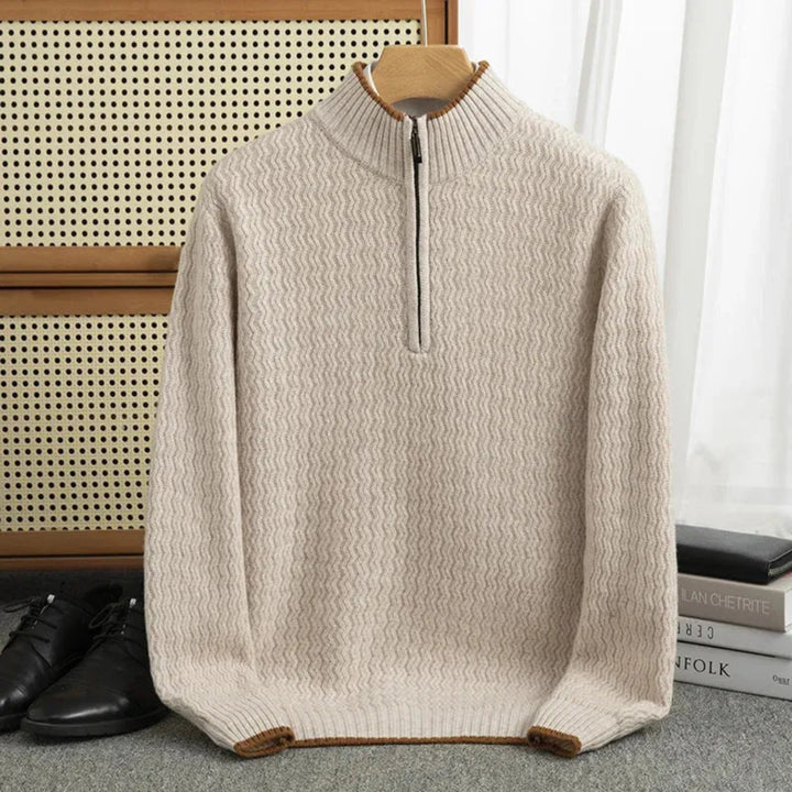Anton Half-Zip Textured Knit Sweater