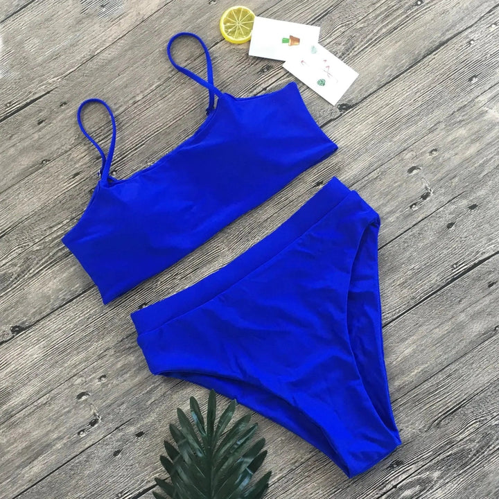 Aria Spaghetti Straps High Waist Bikini Set