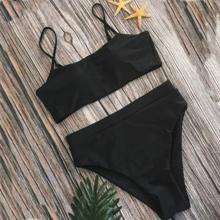 Aria Spaghetti Straps High Waist Bikini Set