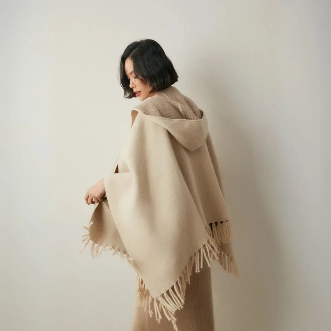 Aria Cashmere Fringe Poncho