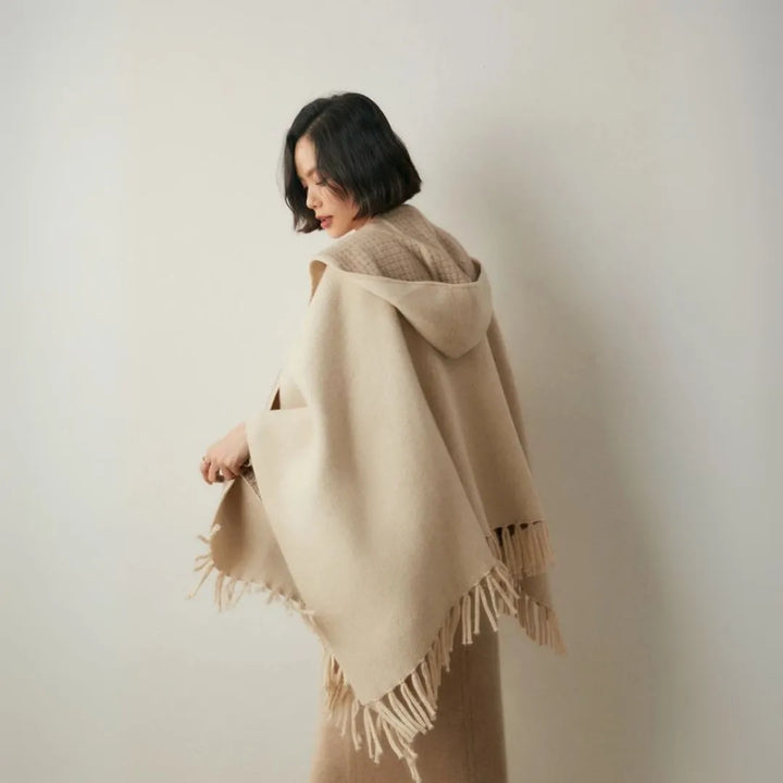 Aria Cashmere Fringe Poncho