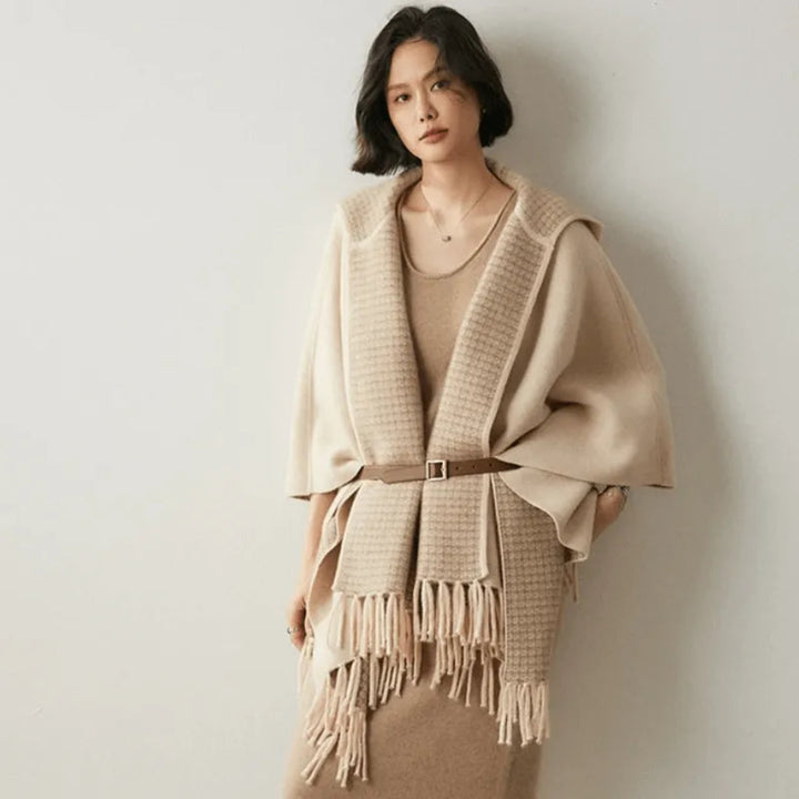 Aria Cashmere Fringe Poncho