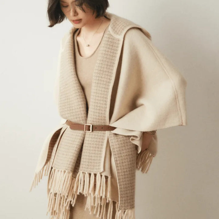 Aria Cashmere Fringe Poncho