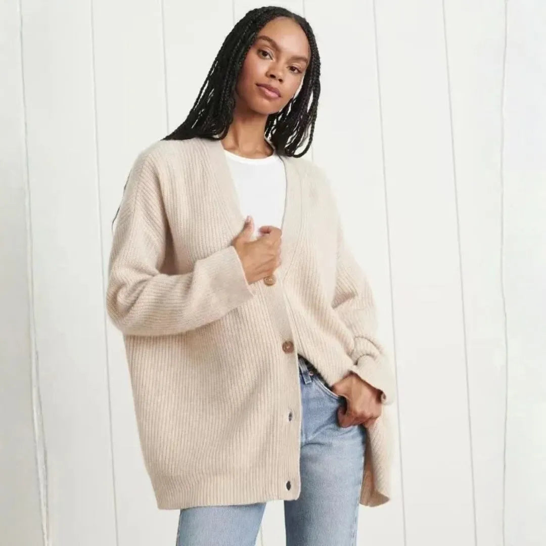 Aria Oversized Knit Button Cardigan Artisio