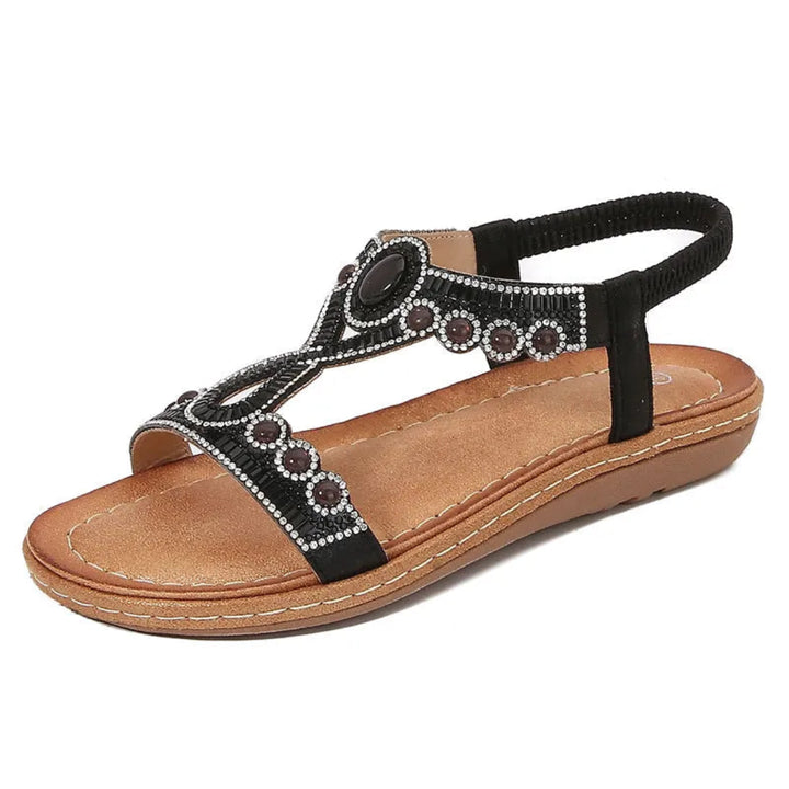 Ariana Embellished Beaded Slingback Flat Sandals