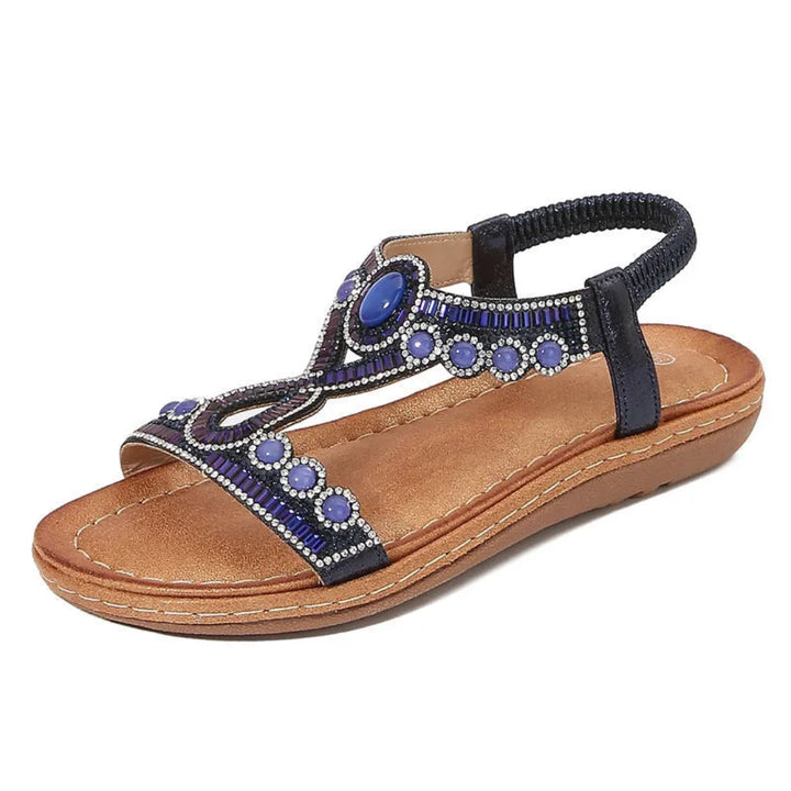 Ariana Embellished Beaded Slingback Flat Sandals