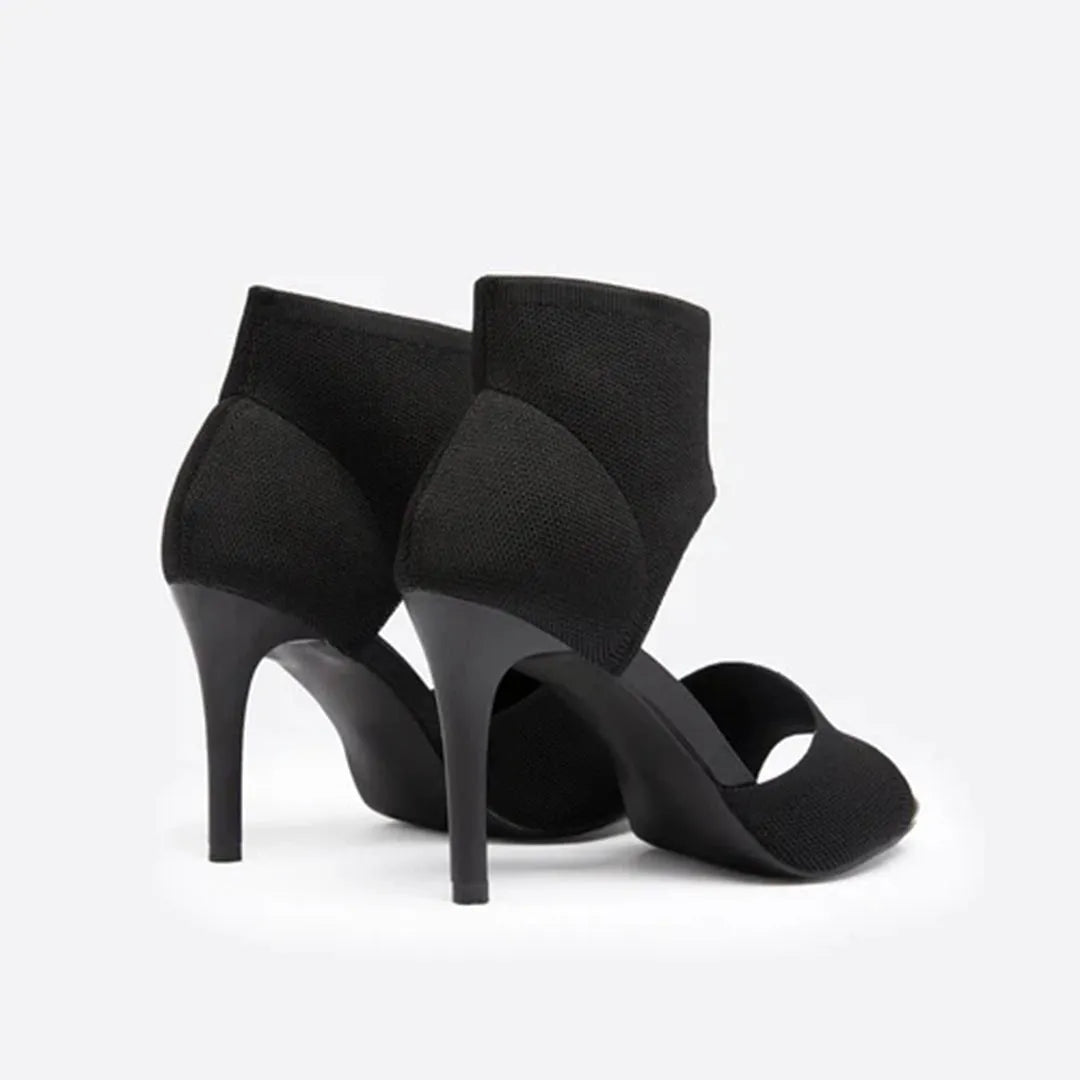 Ariana Stretch-Knit Open-Toe Stiletto Sandals