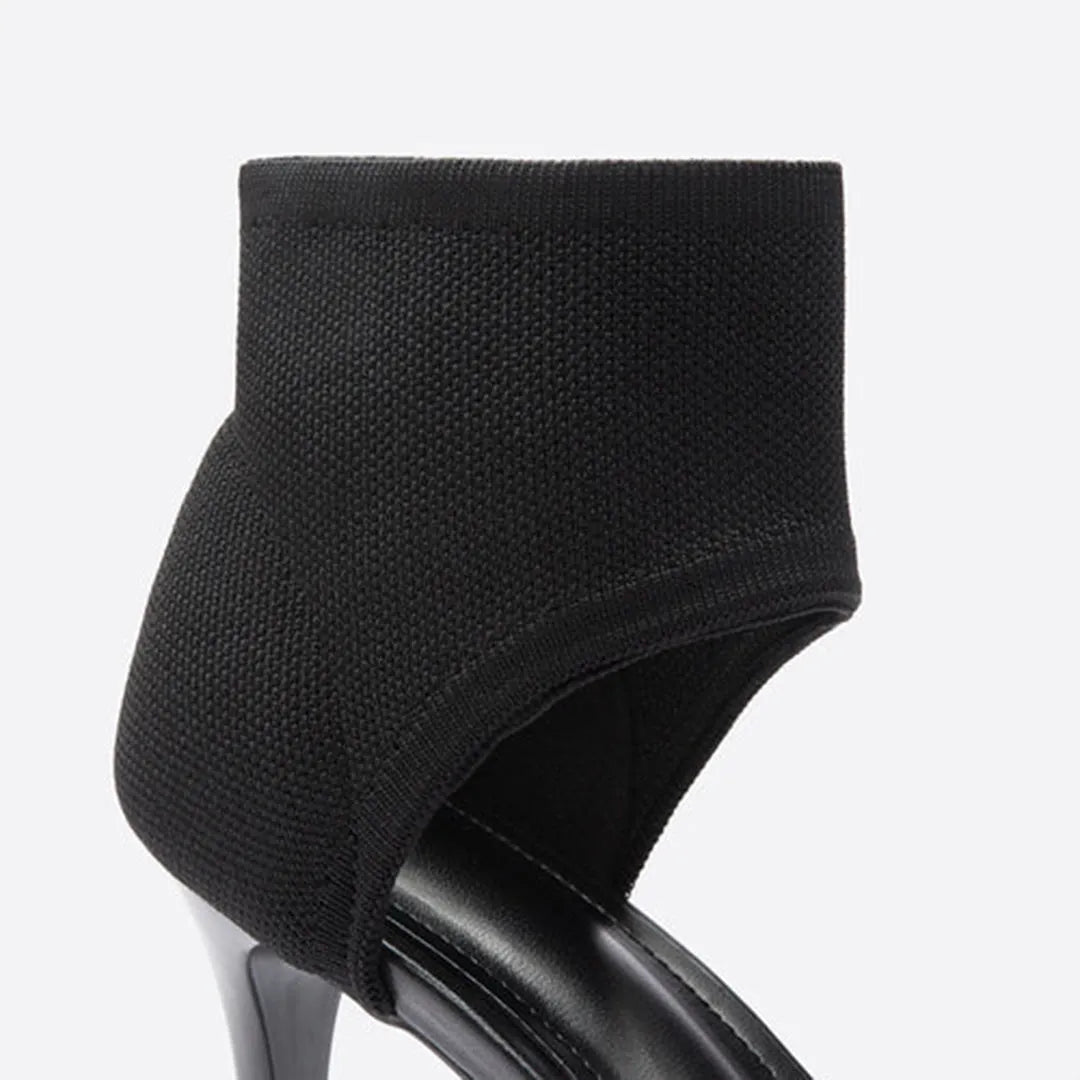 Ariana Stretch-Knit Open-Toe Stiletto Sandals
