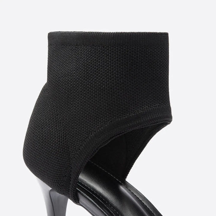 Ariana Stretch-Knit Open-Toe Stiletto Sandals