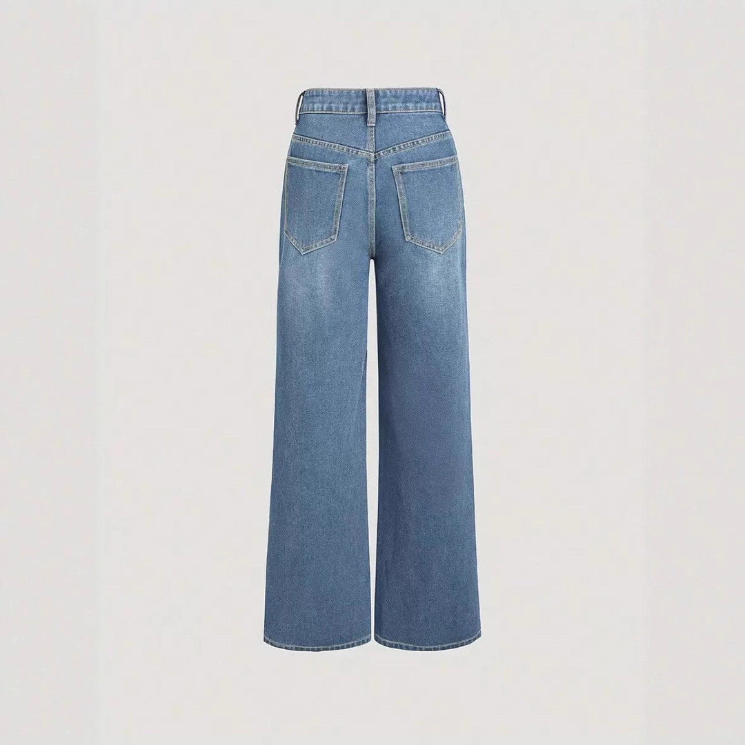 Artisio | Women Asymmetrical Wide Leg Jeans