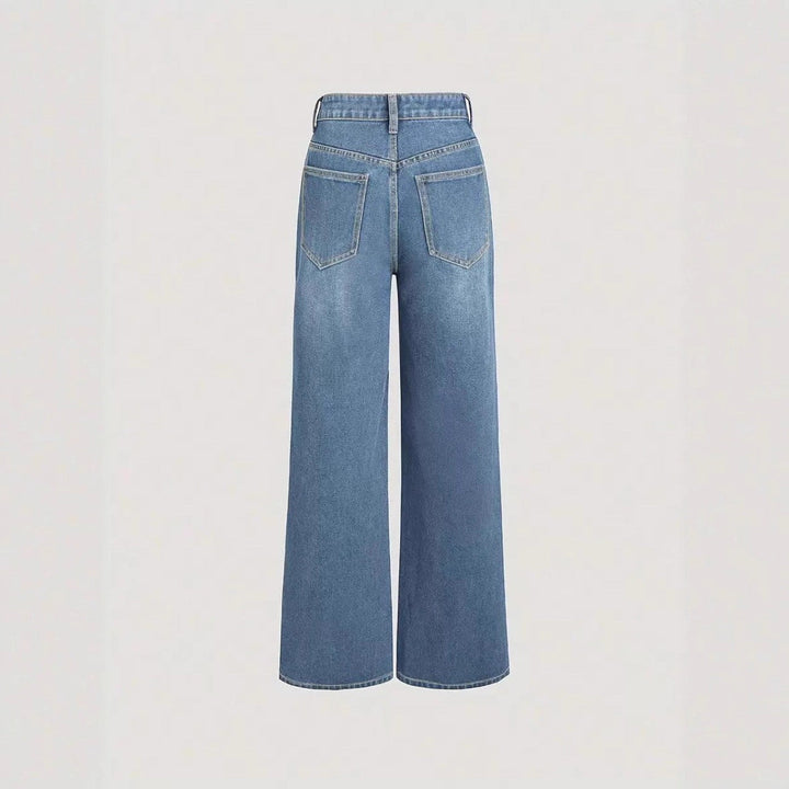 Artisio | Women Asymmetrical Wide Leg Jeans
