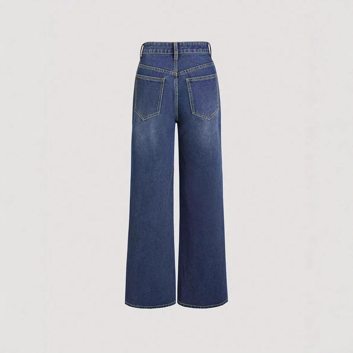 Artisio | Women Asymmetrical Wide Leg Jeans