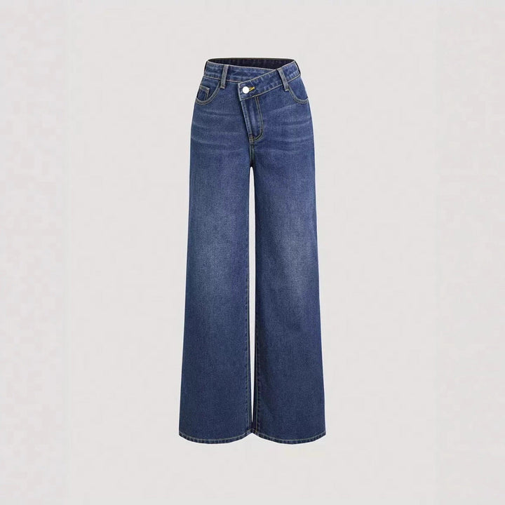 Artisio | Women Asymmetrical Wide Leg Jeans