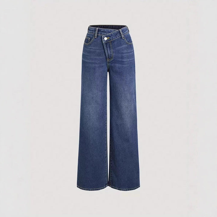 Artisio | Women Asymmetrical Wide Leg Jeans