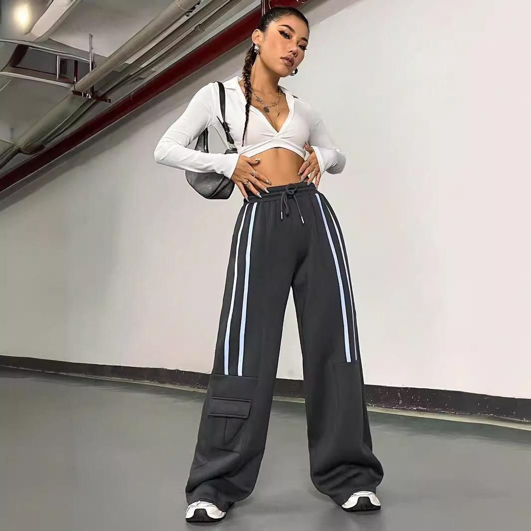 Artisio | Women Athletic Stripe Cargo Pants