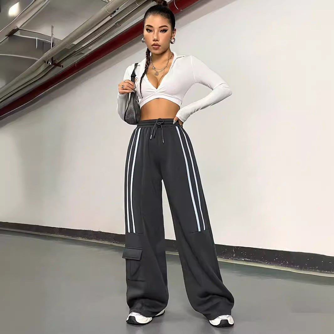Artisio | Women Athletic Stripe Cargo Pants
