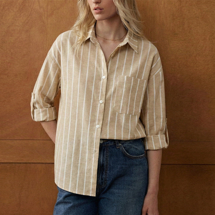 Artisio | Women Beige Button Shirt