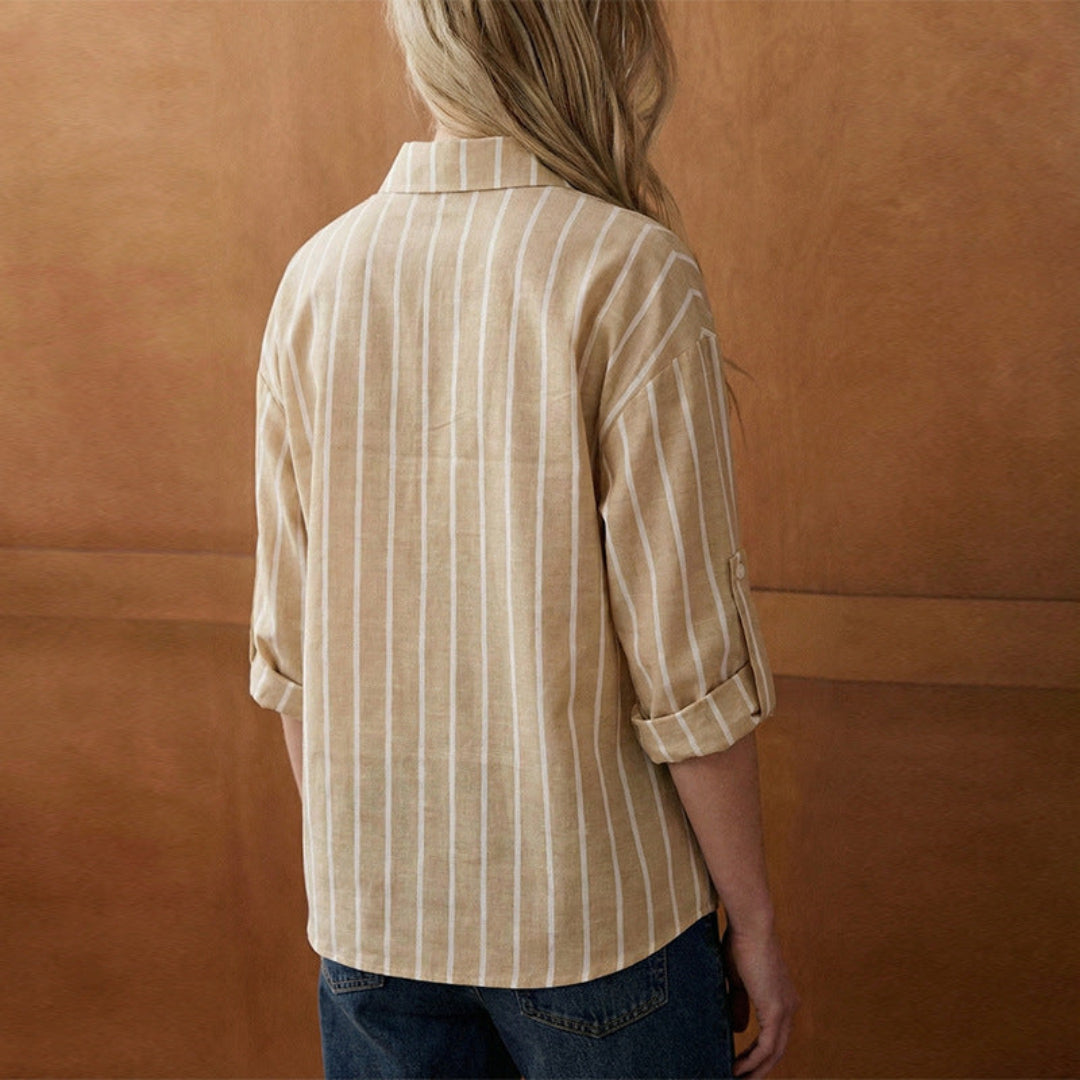 Artisio | Women Beige Button Shirt