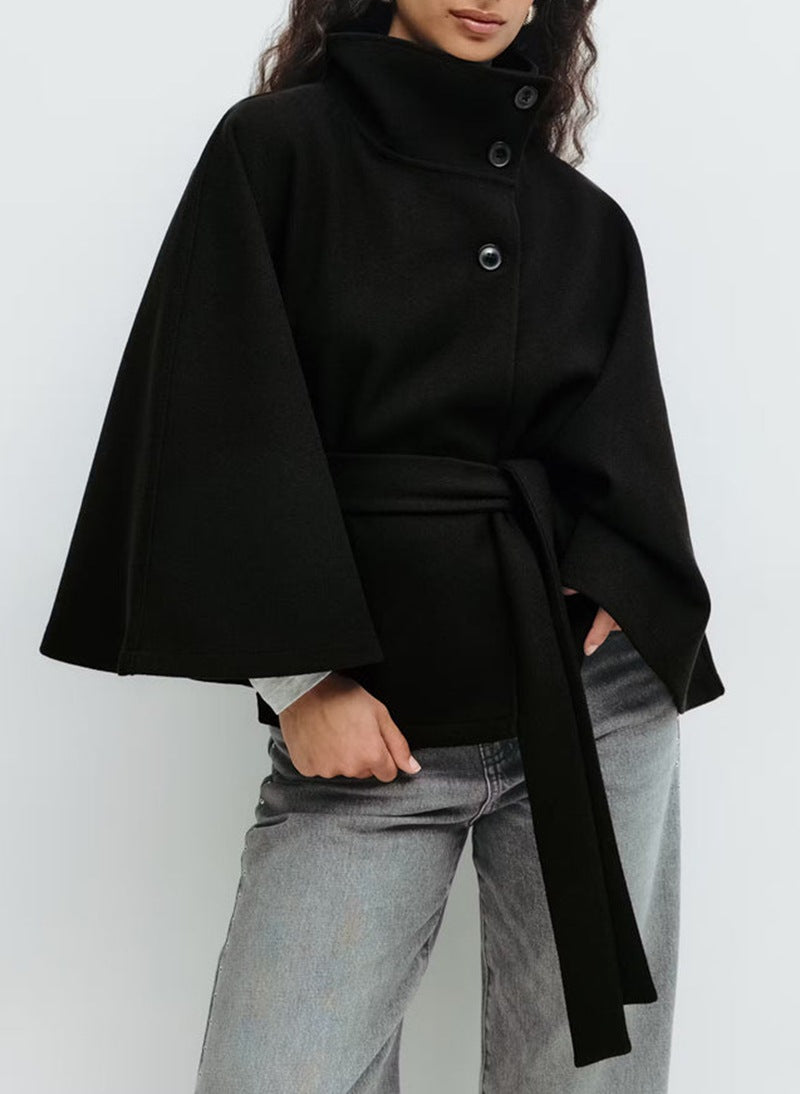 Artisio | Women Belted Cape Style Jacket