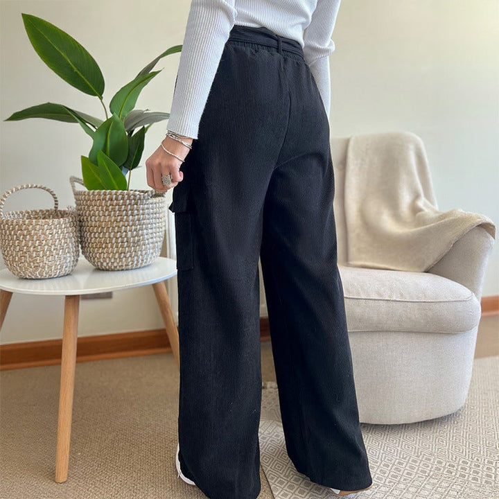 Artisio | Women High Waist Belted Pants