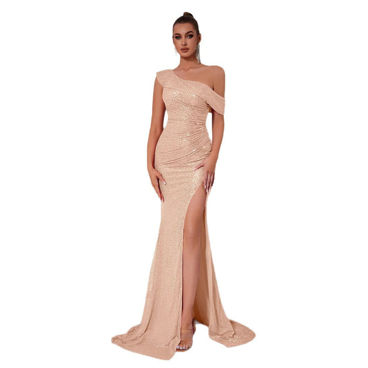 Artisio | Women Blush Sparkle One Shoulder Gown