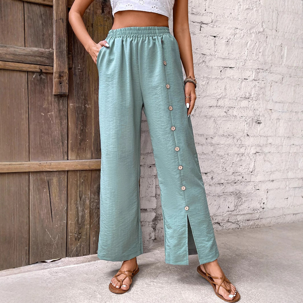 Artisio | Women Button Detail Wide Pants