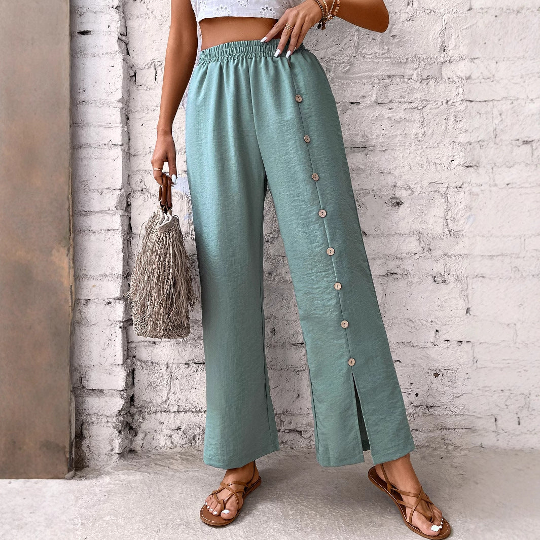 Artisio | Women Button Detail Wide Pants