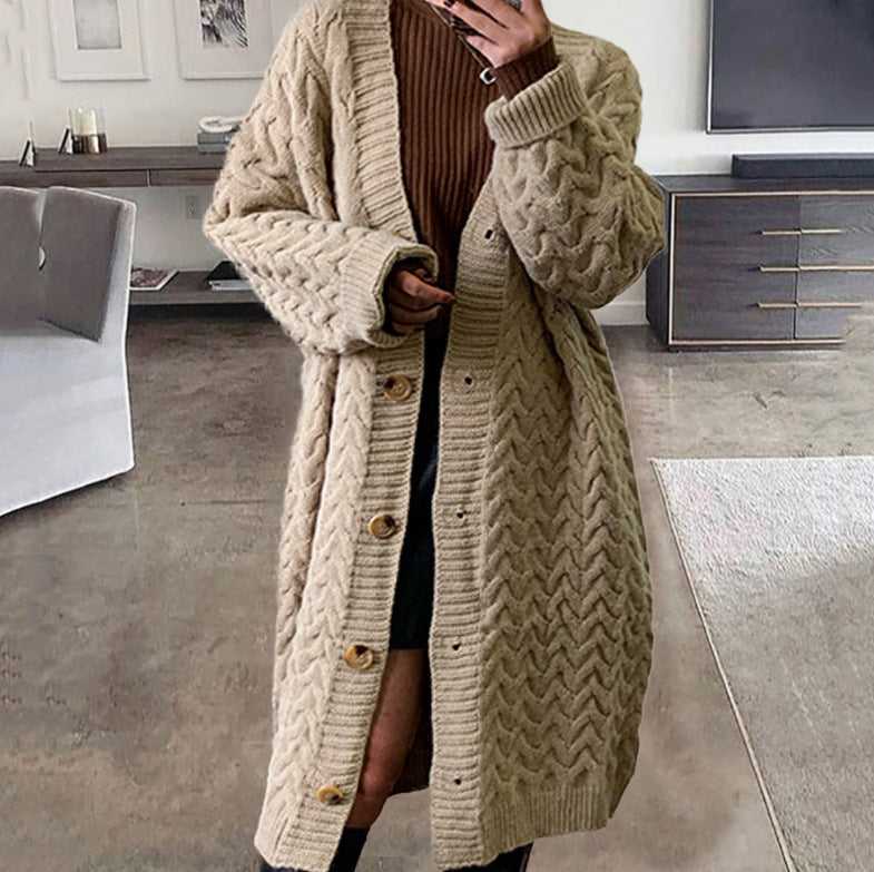 Artisio | Women Cable Knit Long Cardigan
