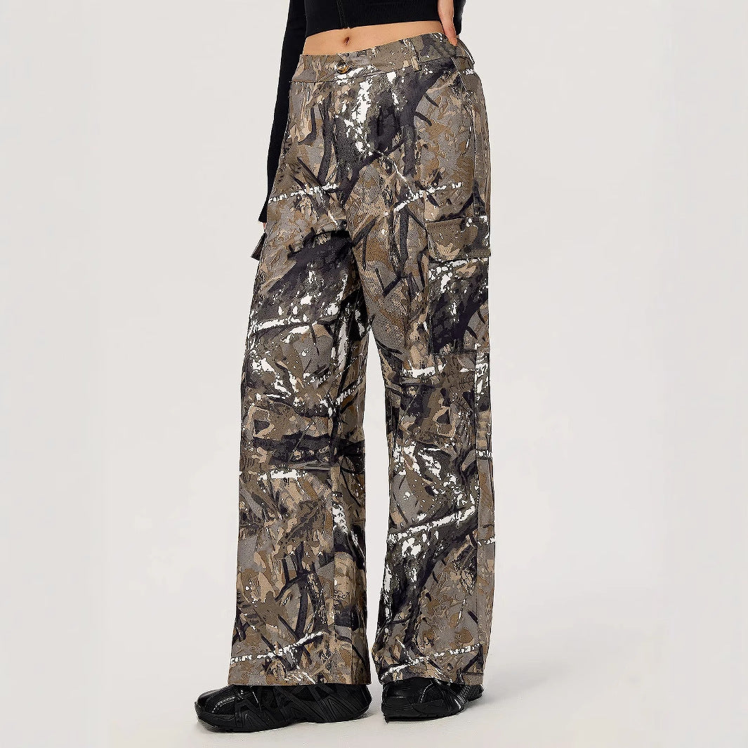 Artisio | Women Camo Cargo Wide Pants