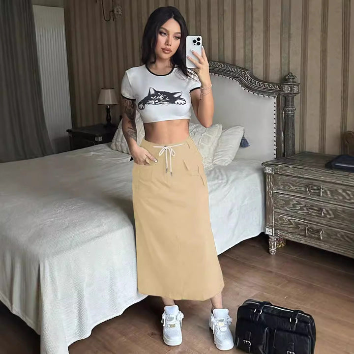 Artisio | Women Cargo Pocket Maxi Skirt