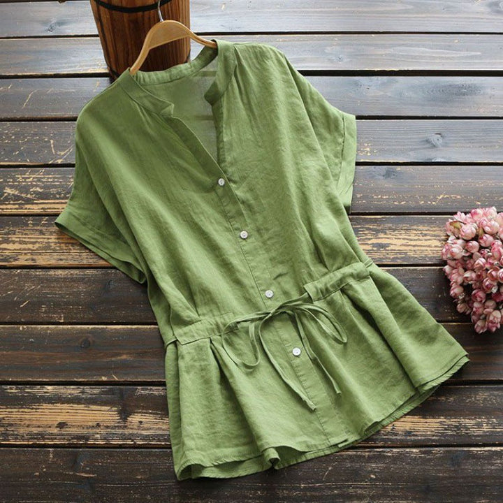 Artisio | Women Casual Drawstring Waist Blouse