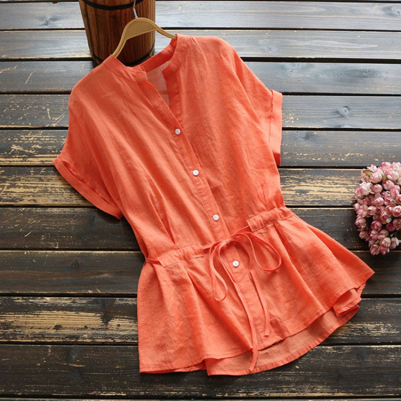 Artisio | Women Casual Drawstring Waist Blouse