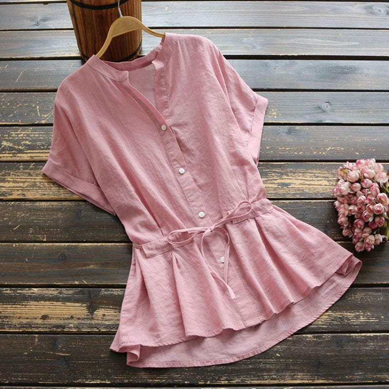 Artisio | Women Casual Drawstring Waist Blouse