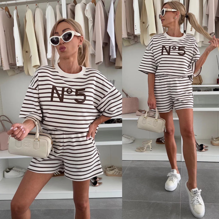Artisio | Women Casual Stripe Short Set