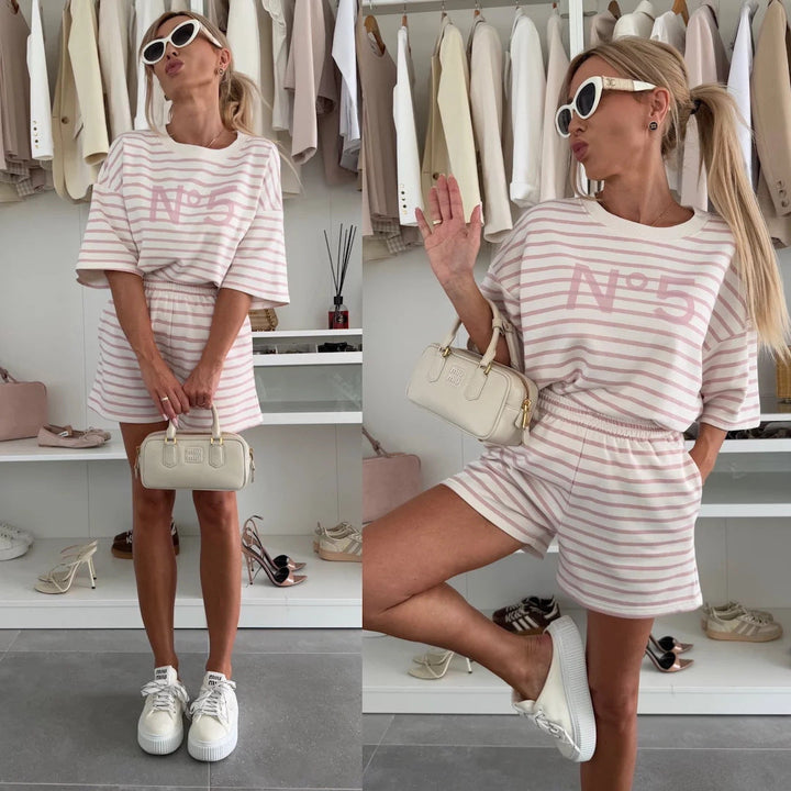 Artisio | Women Casual Stripe Short Set
