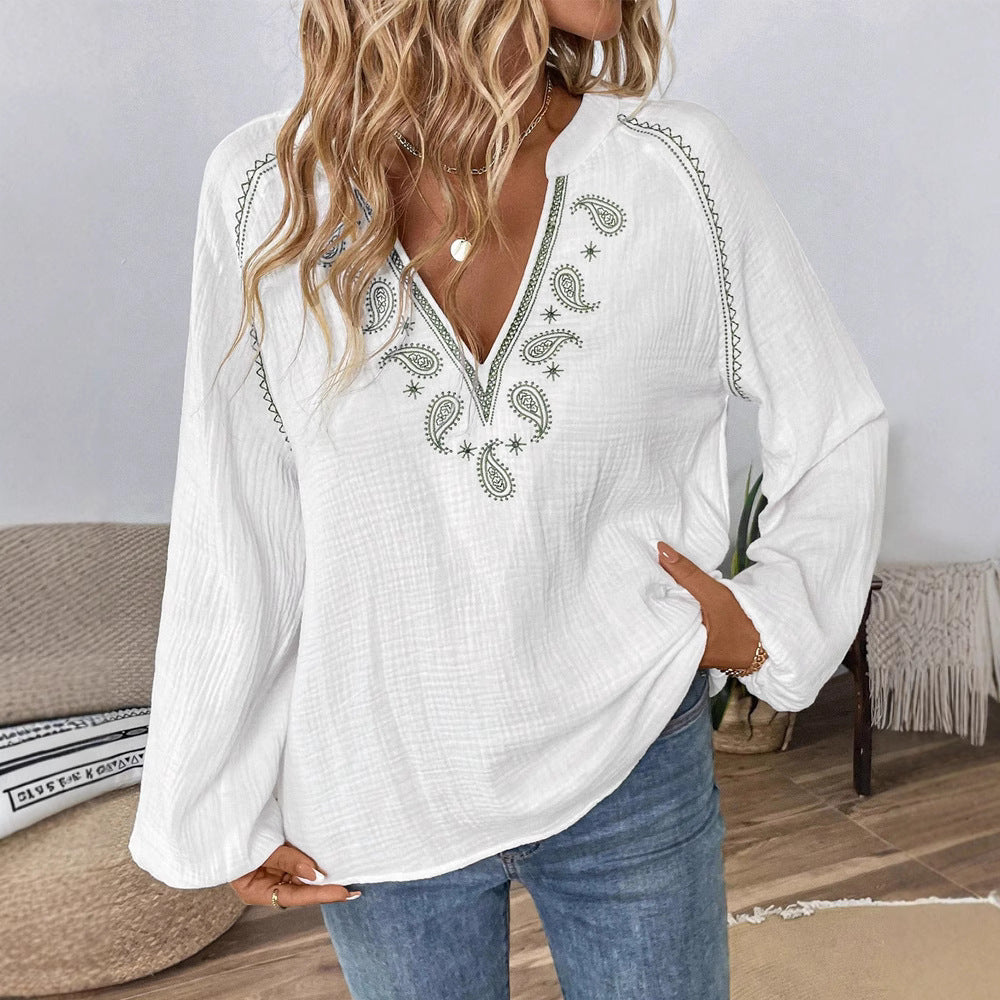 Artisio | Women Chic Bohemian V-Neck Blouse
