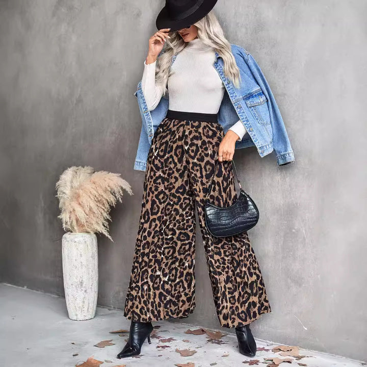 Artisio | Women Chic Leopard Flow Pants