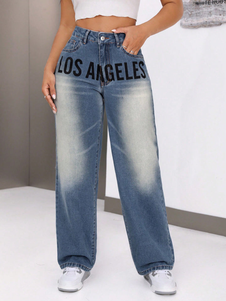 Artisio | Women City Graphic Denim Pants