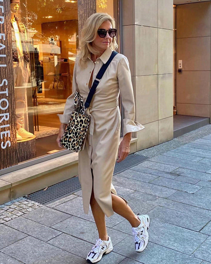 Artisio | Women Classic Button Midi Dress