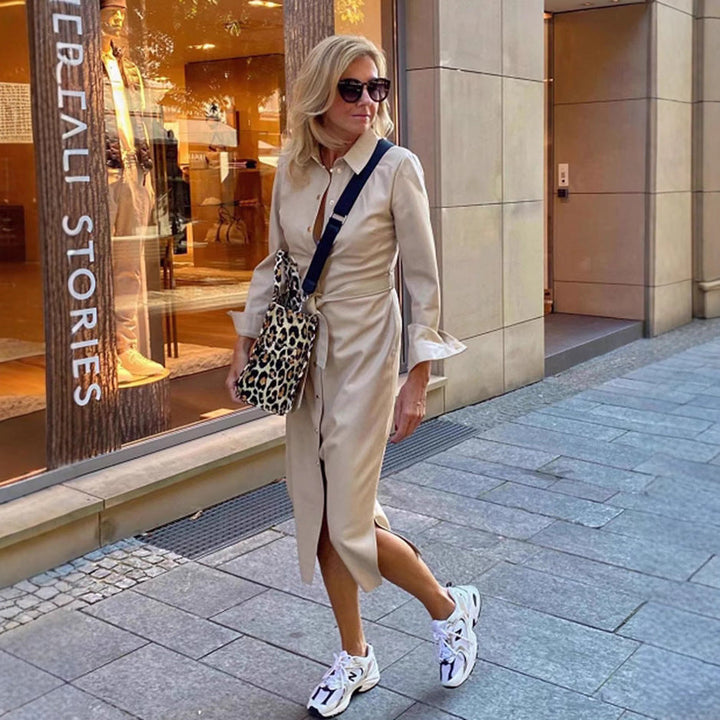 Artisio | Women Classic Button Midi Dress