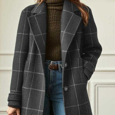 Artisio | Women Classic Check Long Coat