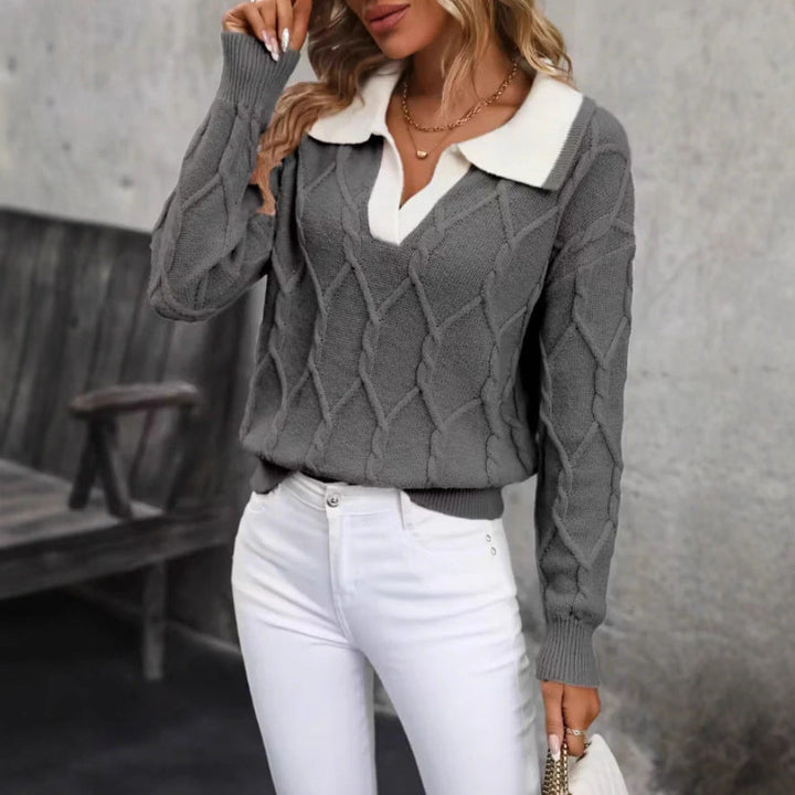 Artisio | Women Classic Knit Collar Sweater