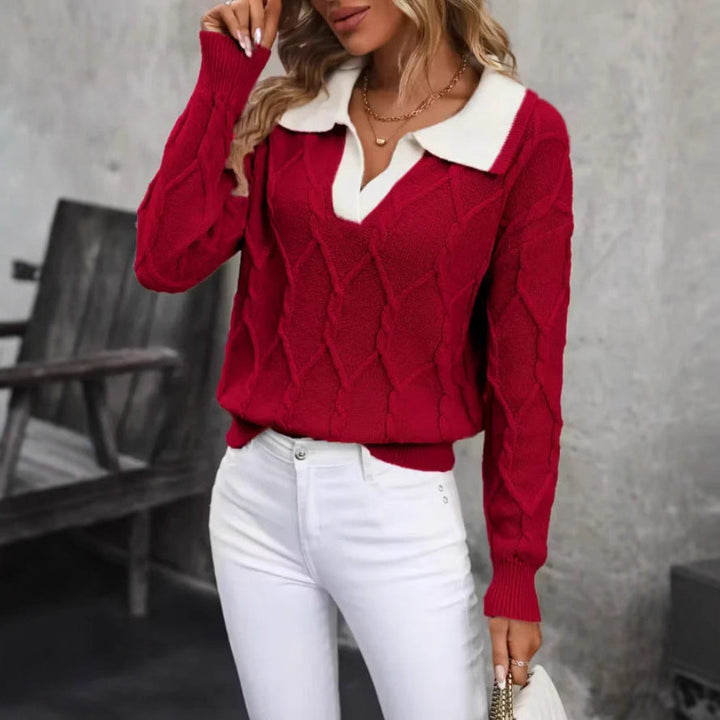 Artisio | Women Classic Knit Collar Sweater